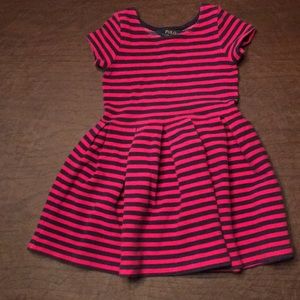 Girls Ralph Lauren dress, Pink and Dark Blue, 4T